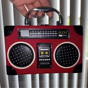 Red Mini Boombox Speaker Purse
